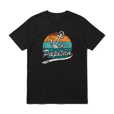 Papitän Papa und Kapitän T-Shirt – Klassisches T-Shirt in Schwarz