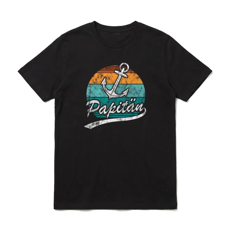 Papitän Papa und Kapitän T-Shirt – Klassisches T-Shirt in Schwarz