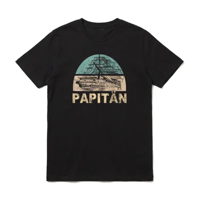 Papitän Vater Papa Kapitän T-Shirt – Klassisches T-Shirt in Schwarz