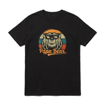 Papabear Papa Bär T-Shirt – Klassisches T-Shirt in Schwarz
