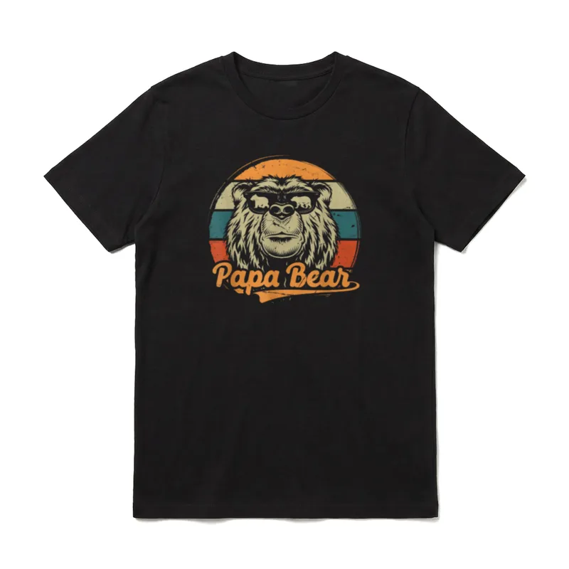 Papabear Papa Bär T-Shirt – Klassisches T-Shirt in Schwarz