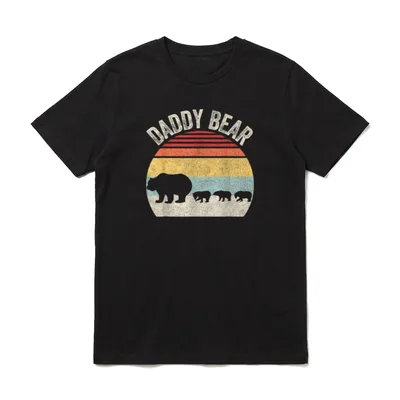 Vintage Retro Daddy Bär T-Shirt – Klassisches T-Shirt in Schwarz