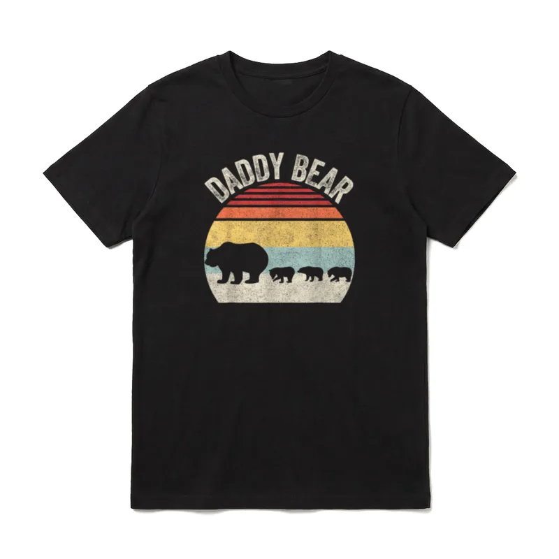 Vintage Retro Daddy Bär T-Shirt – Klassisches T-Shirt in Schwarz
