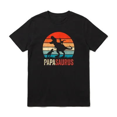 Papasaurus Dinosaur Papa Tyrannosaurus Dino T-Shirt – Klassisches T-Shirt in Schwarz