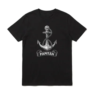 Papitän Vintage Dad Father T-Shirt – Klassisches T-Shirt in Schwarz