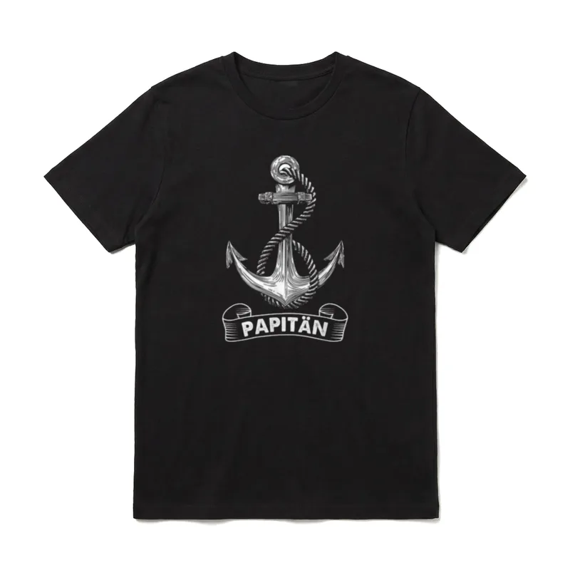 Papitän Vintage Dad Father T-Shirt – Klassisches T-Shirt in Schwarz