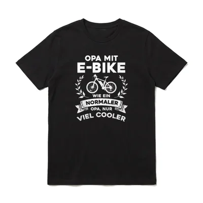 Opa mit Ebike nur T-Shirt – Klassisches T-Shirt in Schwarz