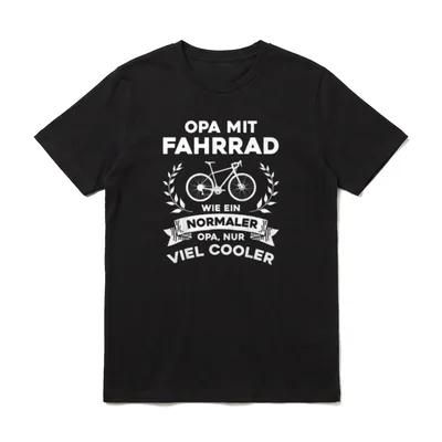 Opa mit Fahrrad nur T-Shirt – Klassisches T-Shirt in Schwarz
