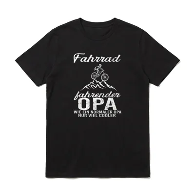 Fahrrad fahrender Opa wie Radfahren T-Shirt – Klassisches T-Shirt in Schwarz