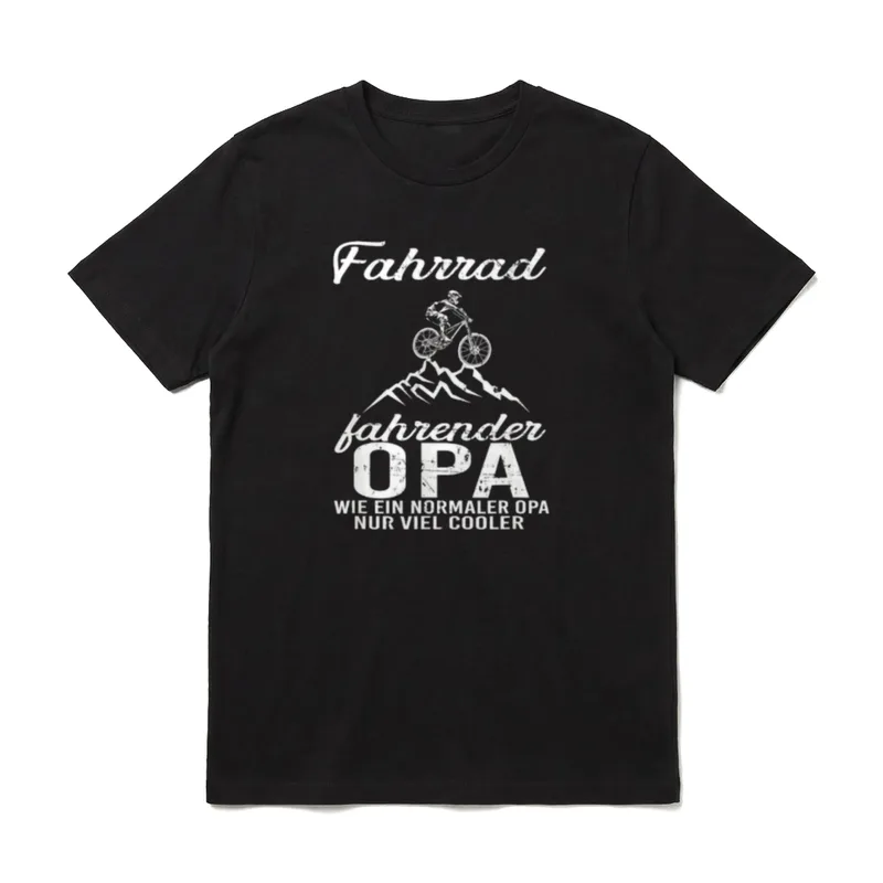Fahrrad fahrender Opa wie Radfahren T-Shirt – Klassisches T-Shirt in Schwarz
