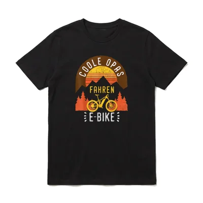 Coole Opas fahren EBike Radfahren T-Shirt – Klassisches T-Shirt in Schwarz