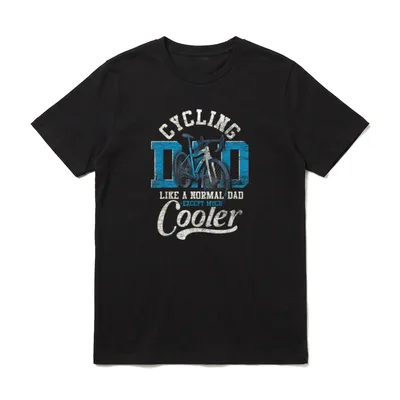 Fahrrad Papa wie T-Shirt – Cycling Dad Like A Normal Dad Cooler Text mit Rennrad Grafik – Klassisches T-Shirt in Schwarz