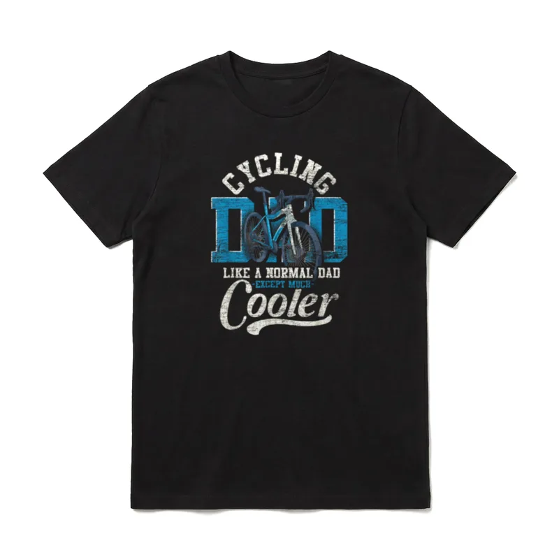 Fahrrad Papa wie T-Shirt – Cycling Dad Like A Normal Dad Cooler Text mit Rennrad Grafik – Klassisches T-Shirt in Schwarz