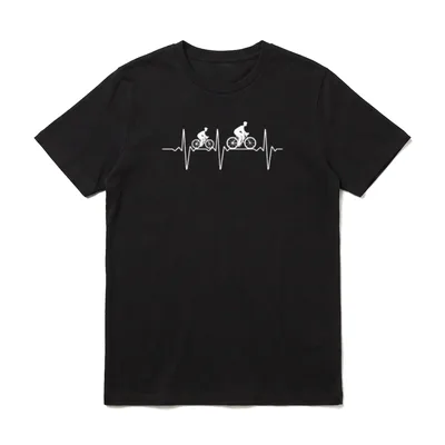 Papa Sohn Herzschlag Radfahrer T-Shirt – Klassisches T-Shirt in Schwarz