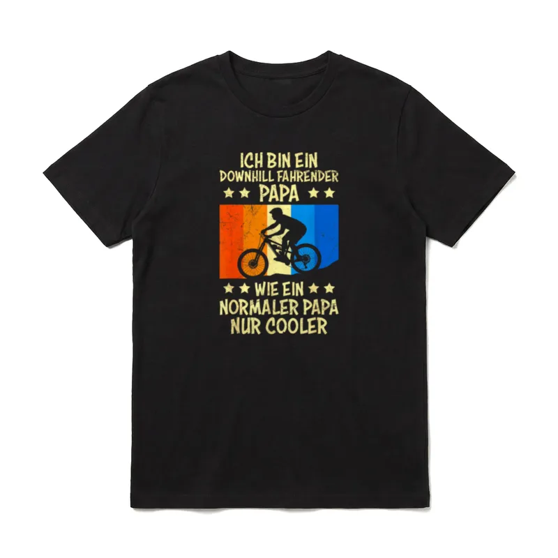 Downhill Papa Mountainbike Vater T-Shirt – Klassisches T-Shirt in Schwarz