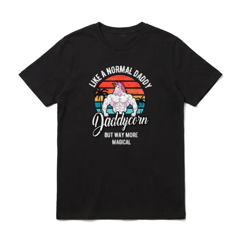 Daddycorn Retro Vintage Einhorn T-Shirt – Klassisches T-Shirt in Schwarz