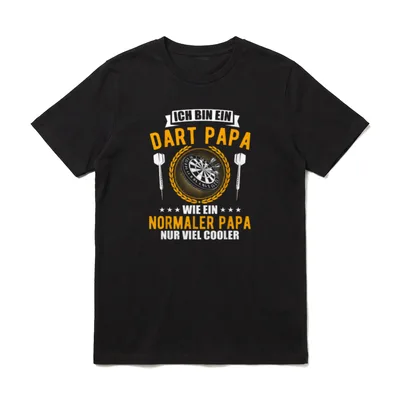 Lustiges Dart Papa Darten T-Shirt – Klassisches T-Shirt in Schwarz