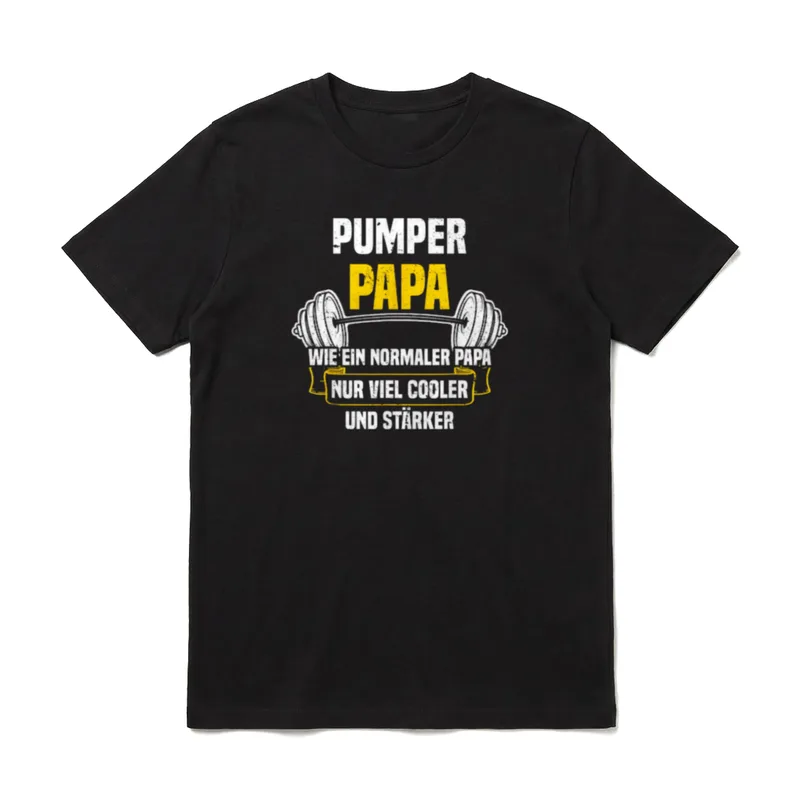 Pumper Papa Kraftsport Gym T-Shirt – Klassisches T-Shirt in Schwarz