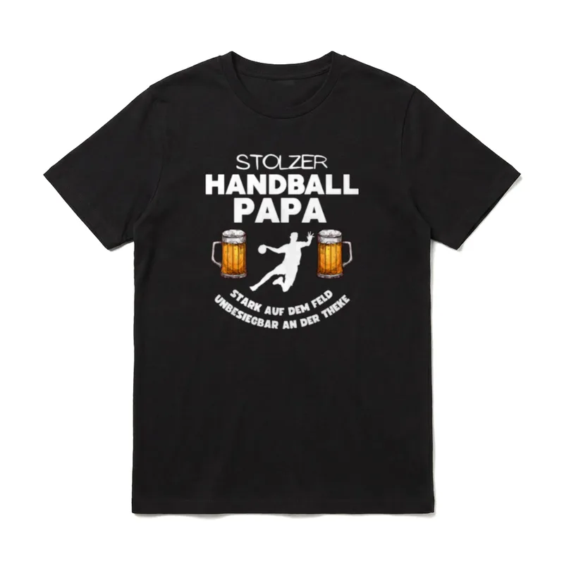 Stolzer Handball Papa Bier T-Shirt – Klassisches T-Shirt in Schwarz
