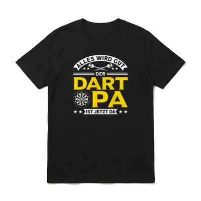 Dart Opa Der Dart T-Shirt – Klassisches T-Shirt in Schwarz