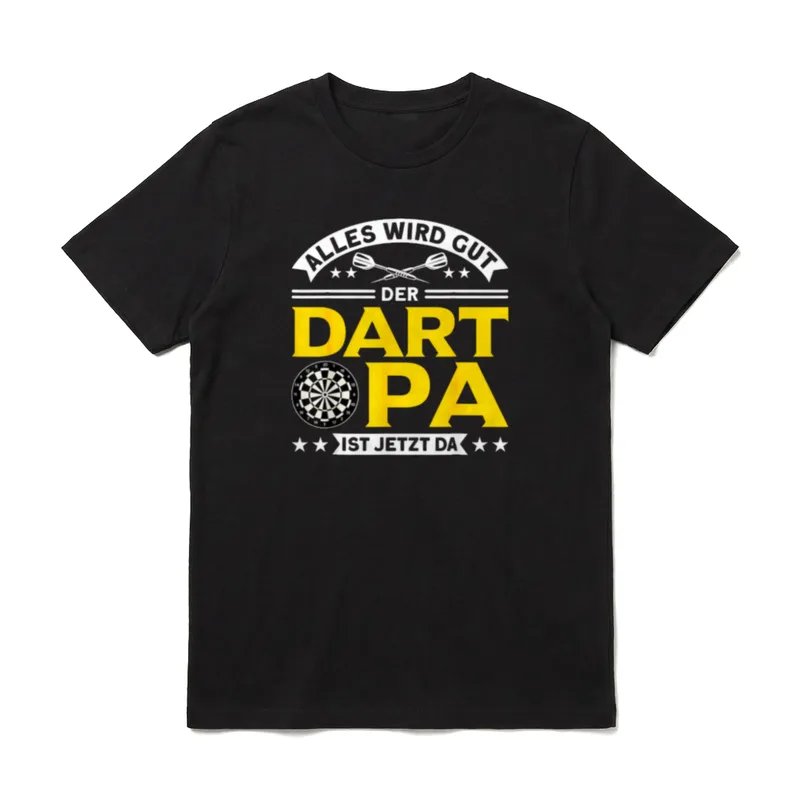 Dart Opa Der Dart T-Shirt – Klassisches T-Shirt in Schwarz