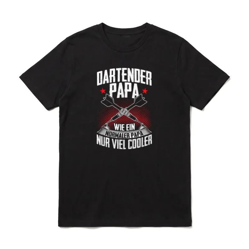 Dartender Papa Darts Dartpfeil T-Shirt – Klassisches T-Shirt in Schwarz