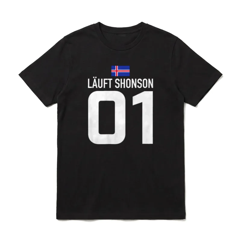Lustiges Vatertag Island Läuft T-Shirt – Klassisches T-Shirt in Schwarz