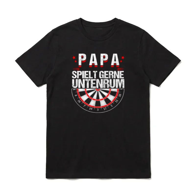 Papa Spielt Gerne Untenrum T-Shirt – Klassisches T-Shirt in Schwarz