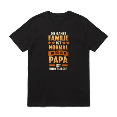 Lustig Papa Bodybuilder Sport T-Shirt – Klassisches T-Shirt in Schwarz