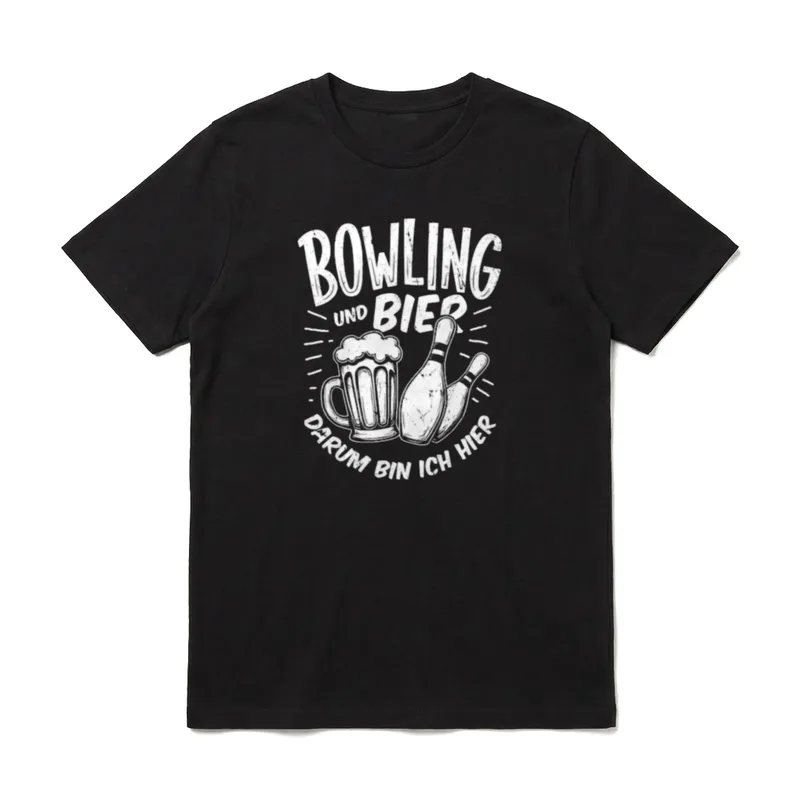 Bowling Bier Vatertag Lustig T-Shirt – Klassisches T-Shirt in Schwarz