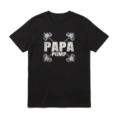 Papa Pump Lustiges Fitness-Workout T-Shirt – Klassisches T-Shirt in Schwarz