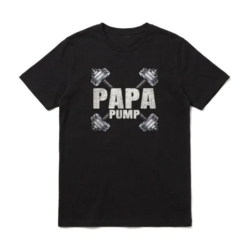 Papa Pump Lustiges Fitness-Workout T-Shirt – Klassisches T-Shirt in Schwarz