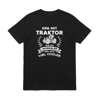 Traktor T-Shirt Männer – Opa mit Traktor wie ein normaler Opa nur viel cooler – Klassisches T-Shirt in Schwarz