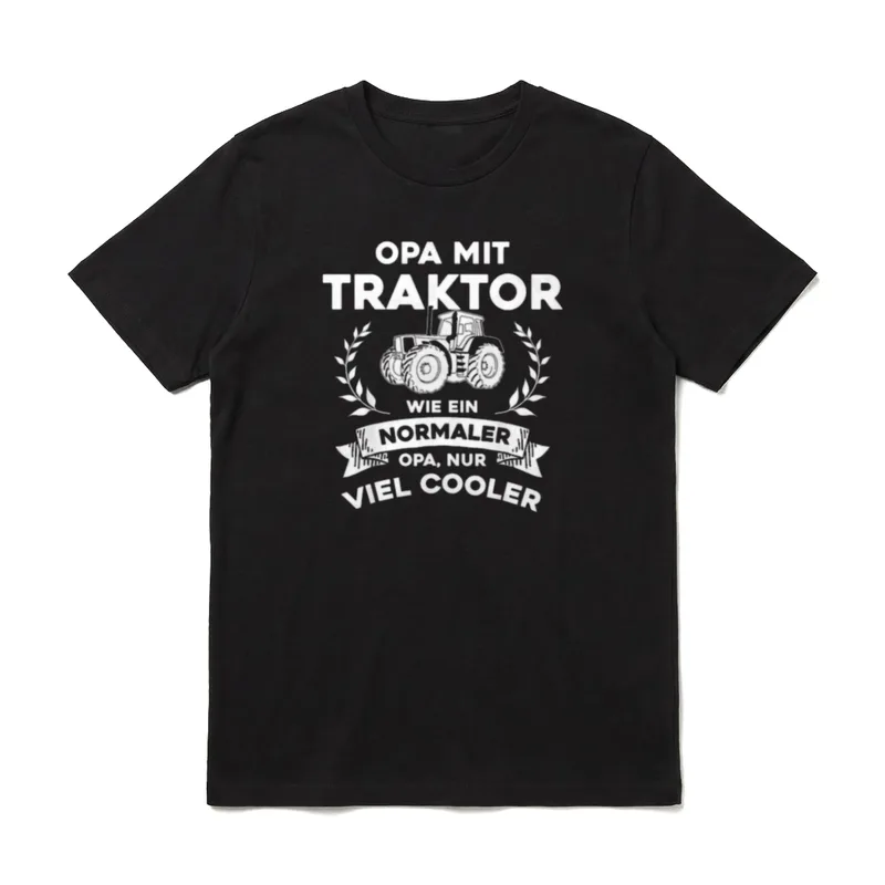 Traktor T-Shirt Männer – Opa mit Traktor wie ein normaler Opa nur viel cooler – Klassisches T-Shirt in Schwarz
