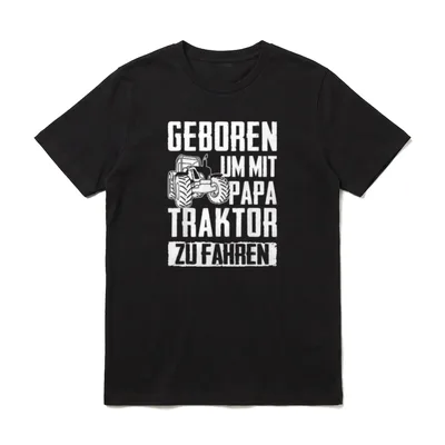 Geboren um mit Papa T-Shirt – Klassisches T-Shirt in Schwarz