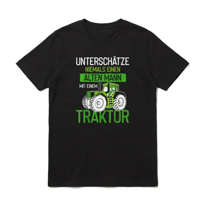 Unterschätze niemals einen alten Mann T-Shirt – Klassisches T-Shirt in Schwarz
