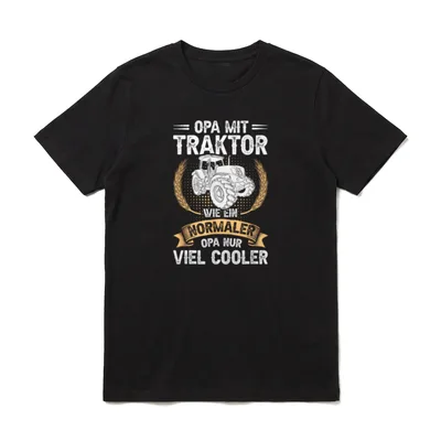 Opa mit Traktor cooler T-Shirt – Klassisches T-Shirt in Schwarz