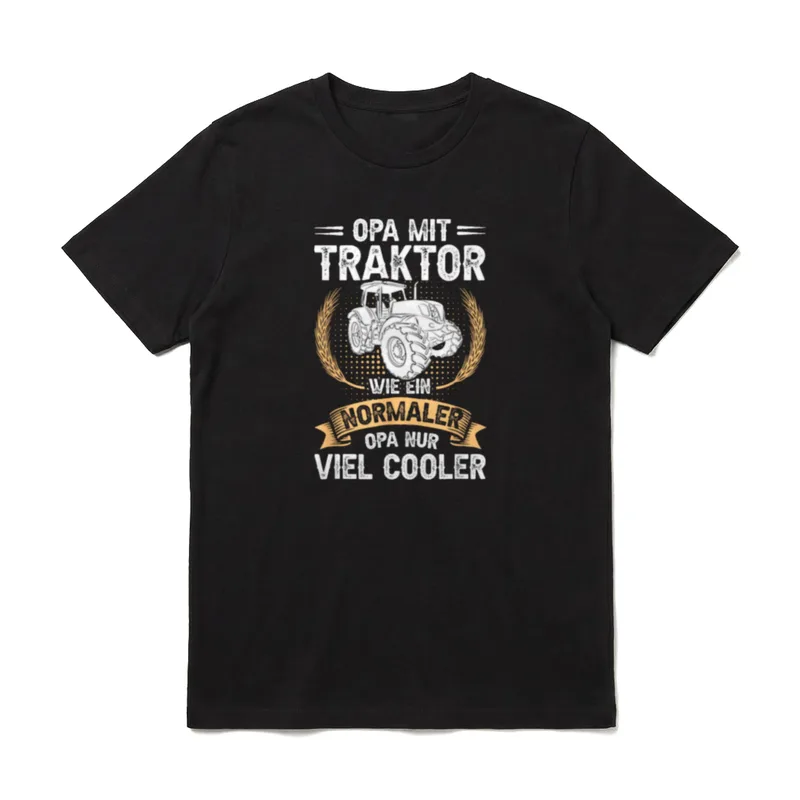 Opa mit Traktor cooler T-Shirt – Klassisches T-Shirt in Schwarz