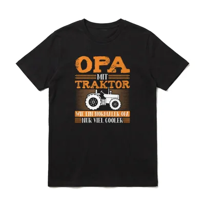 Opa Mit Traktor Vatertag T-Shirt – Klassisches T-Shirt in Schwarz
