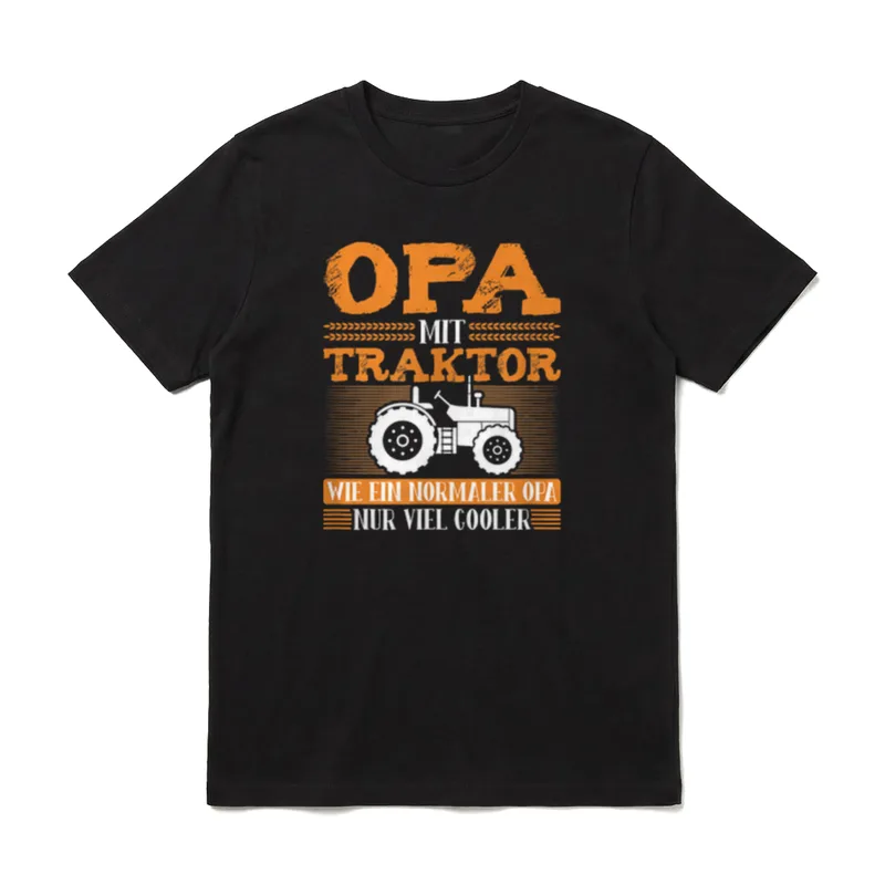 Opa Mit Traktor Vatertag T-Shirt – Klassisches T-Shirt in Schwarz