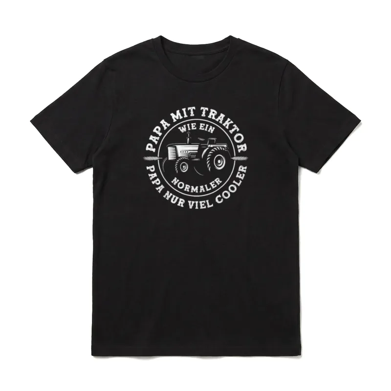 Papa mit Traktor nur T-Shirt – Klassisches T-Shirt in Schwarz