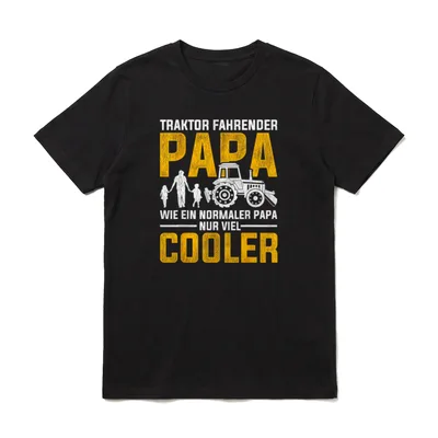 Traktor fahrender Papa Bauer T-Shirt – Klassisches T-Shirt in Schwarz