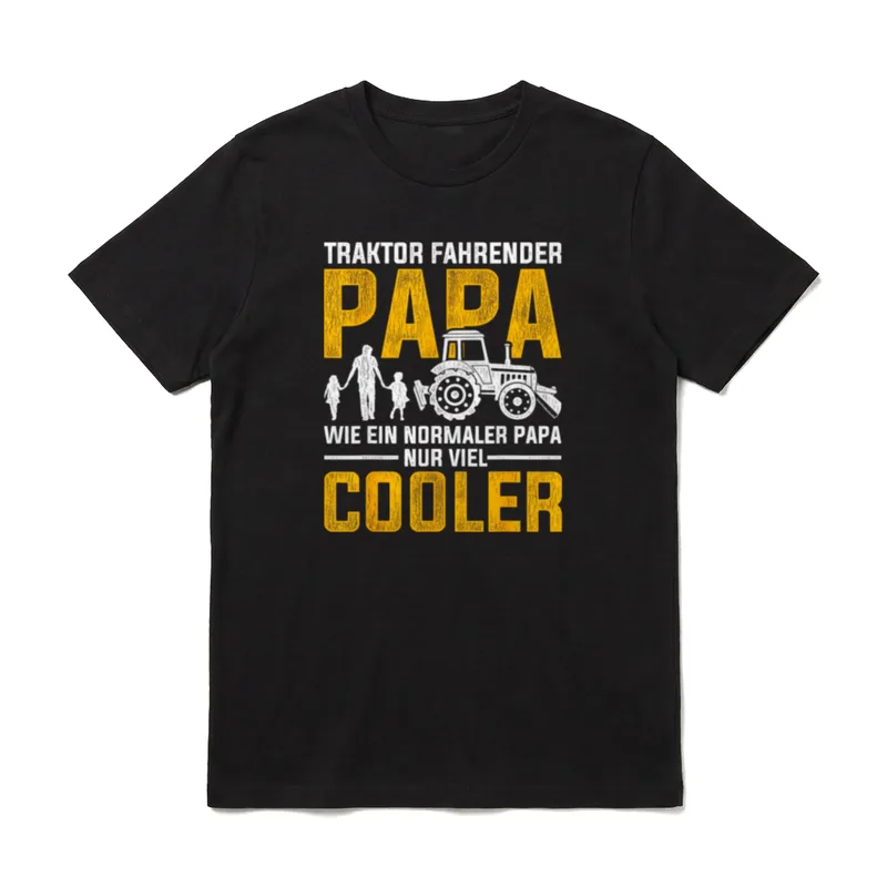 Traktor fahrender Papa Bauer T-Shirt – Klassisches T-Shirt in Schwarz