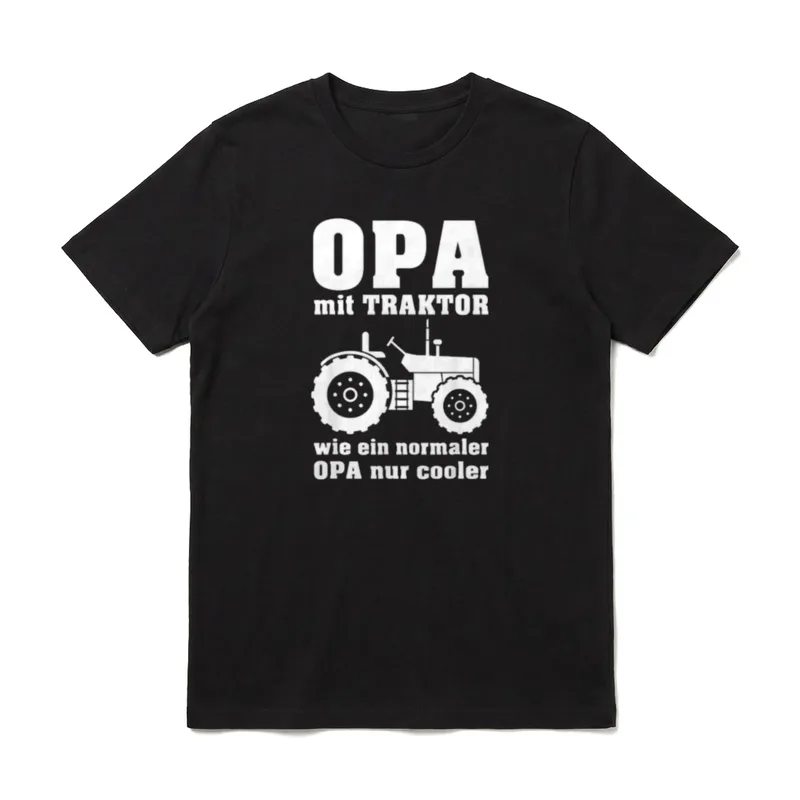 Opa mit Traktor wie T-Shirt – Klassisches T-Shirt in Schwarz