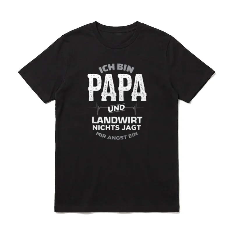 Papa und Landwirt T T-Shirt – Ich bin Papa und Landwirt, nichts jagt mir Angst ein – Klassisches T-Shirt in Schwarz
