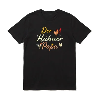 Der Hühner Papa Hahn T-Shirt – Klassisches T-Shirt in Schwarz