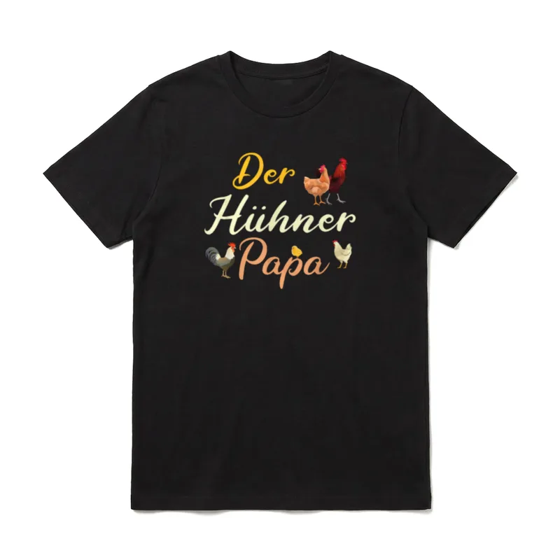 Der Hühner Papa Hahn T-Shirt – Klassisches T-Shirt in Schwarz
