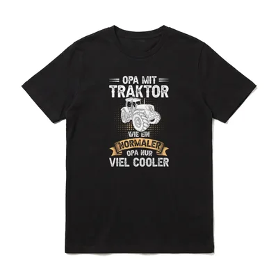 Opa mit Traktor cooler T-Shirt – Traktor mit Spruch über einen cooleren Opa – Klassisches T-Shirt in Schwarz