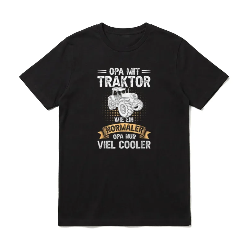 Opa mit Traktor cooler T-Shirt – Traktor mit Spruch über einen cooleren Opa – Klassisches T-Shirt in Schwarz