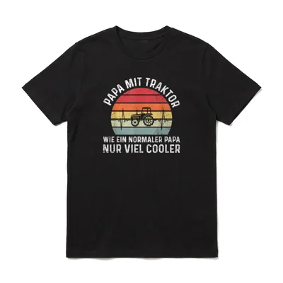 Papa Mit Traktor Vater Landwirt T-Shirt – Klassisches T-Shirt in Schwarz